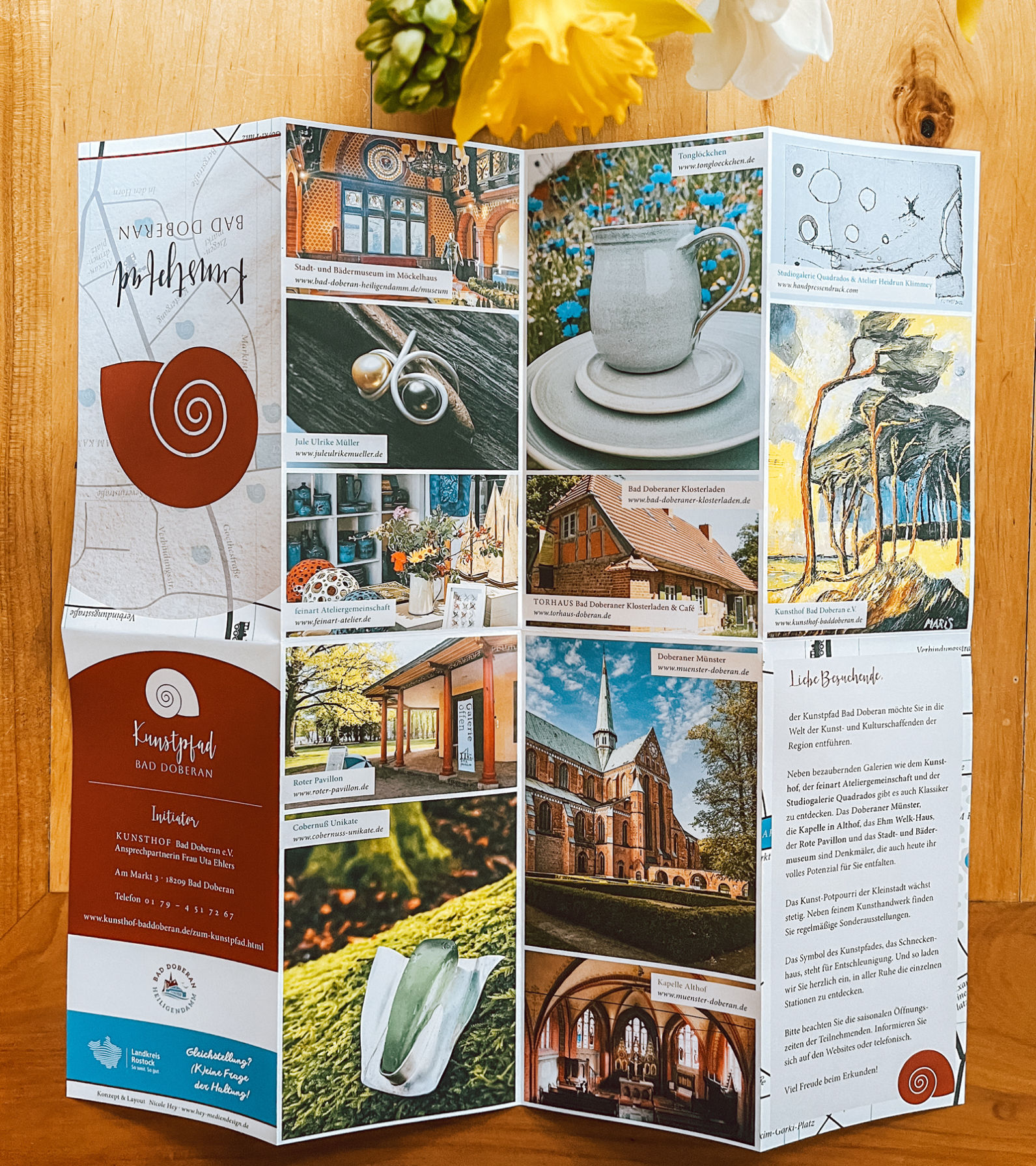 Klappflyer Kunstpfad Bad Doberan Außenteil