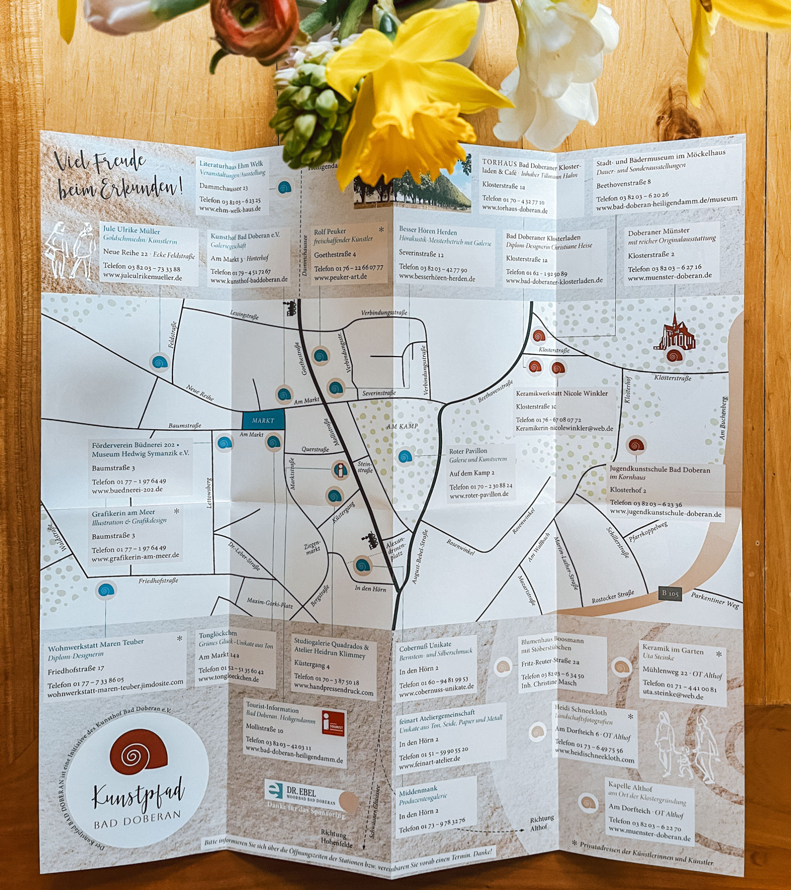 Klappflyer Kunstpfad Bad Doberan Innenteil 